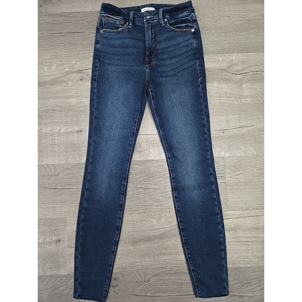 Good American Good Legs Cropped Fray Skinny Jeans in Blue 866 Size 4/27